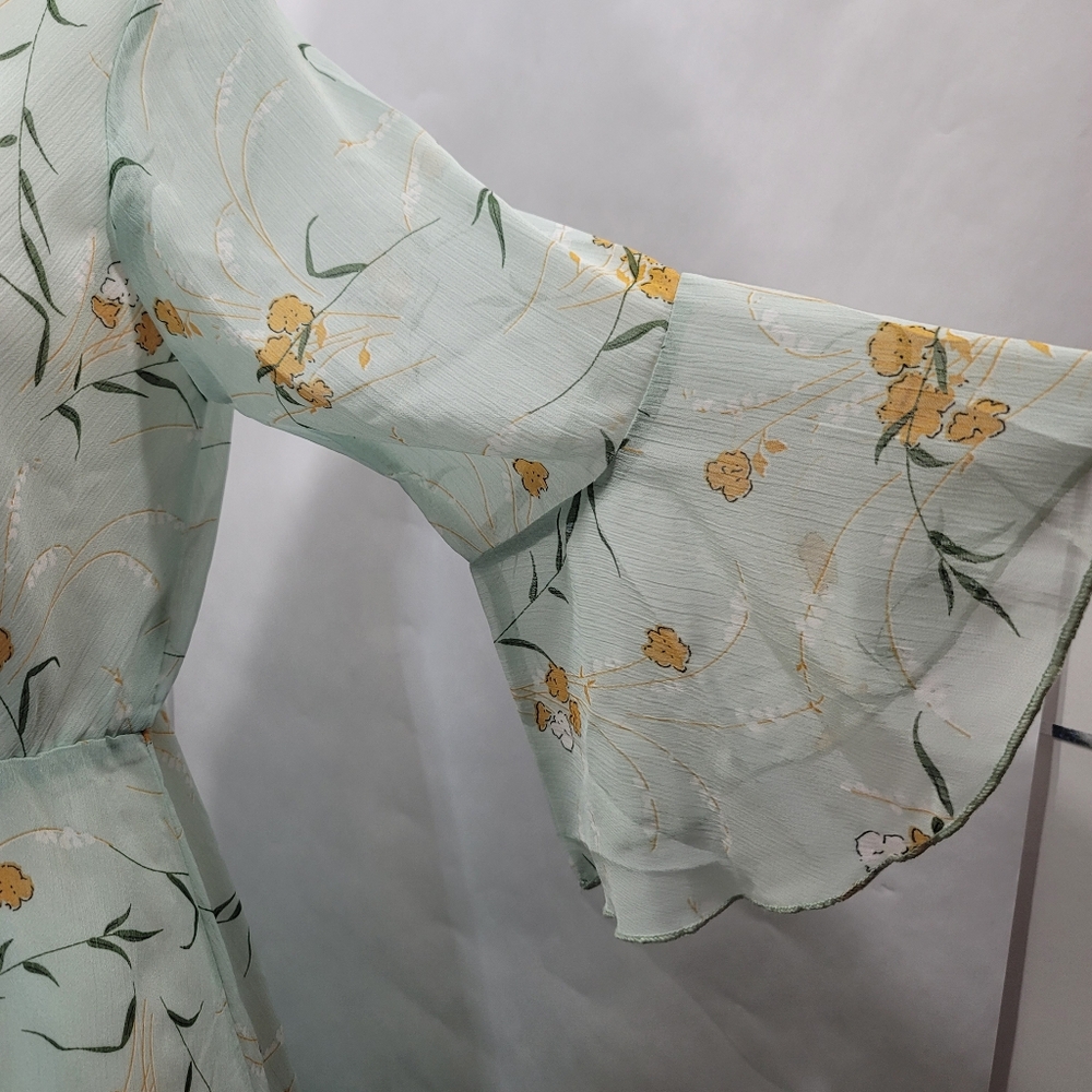 Floral Maxi Dress V Neck High Waist Chiffon Sz S NWT - Picture 17 of 17